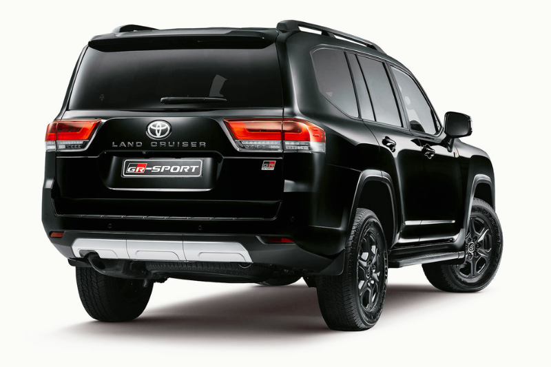 Toyota Land Cruiser 300 black luxury SUV front view