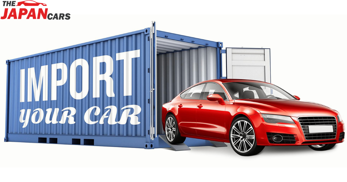 A person looking at a Japanese car on an online marketplace, preparing to import it.