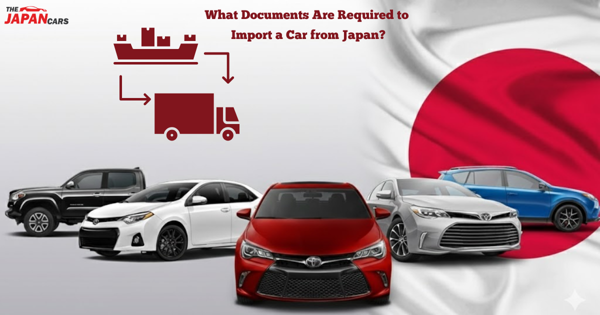 Key documents required to import a car from Japan including Bill of Lading and Commercial Invoice
