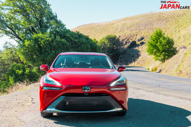 2021 Toyota Mirai hydrogen fuel cell sedan in red color