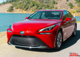 2021 Toyota Mirai hydrogen fuel cell sedan in red color