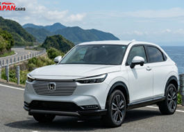 2023 Honda Vezel hybrid SUV in white on scenic road