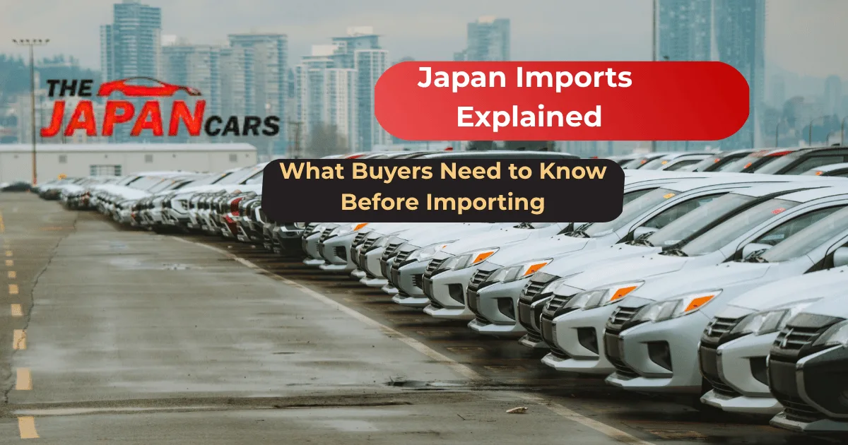 Japan imports process – cars ready for export shipping at port